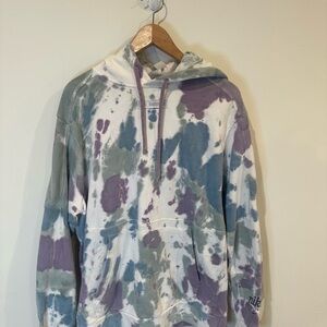 Nike Tie Dye Fleece Pullover Hoodie Men's Size L Hooded Pockets Multicolor